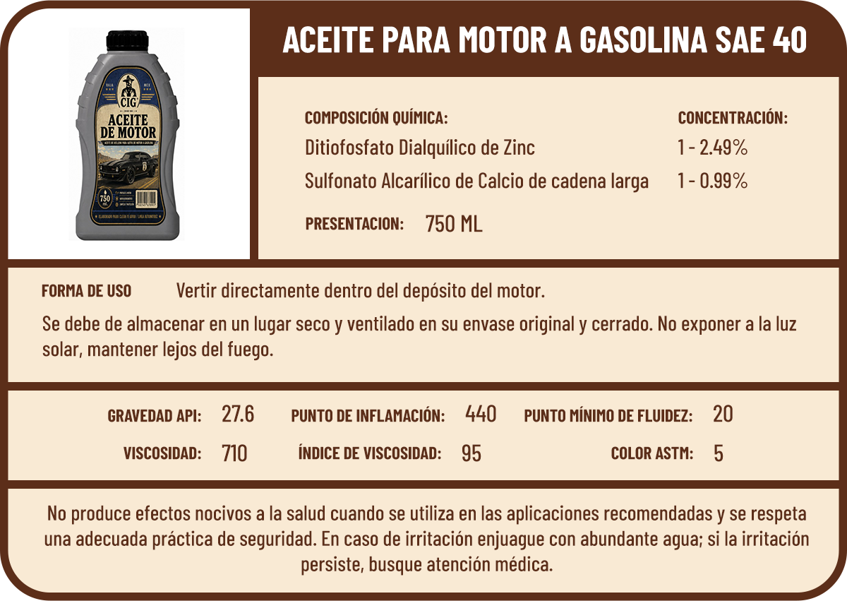 Aceite SAE 40